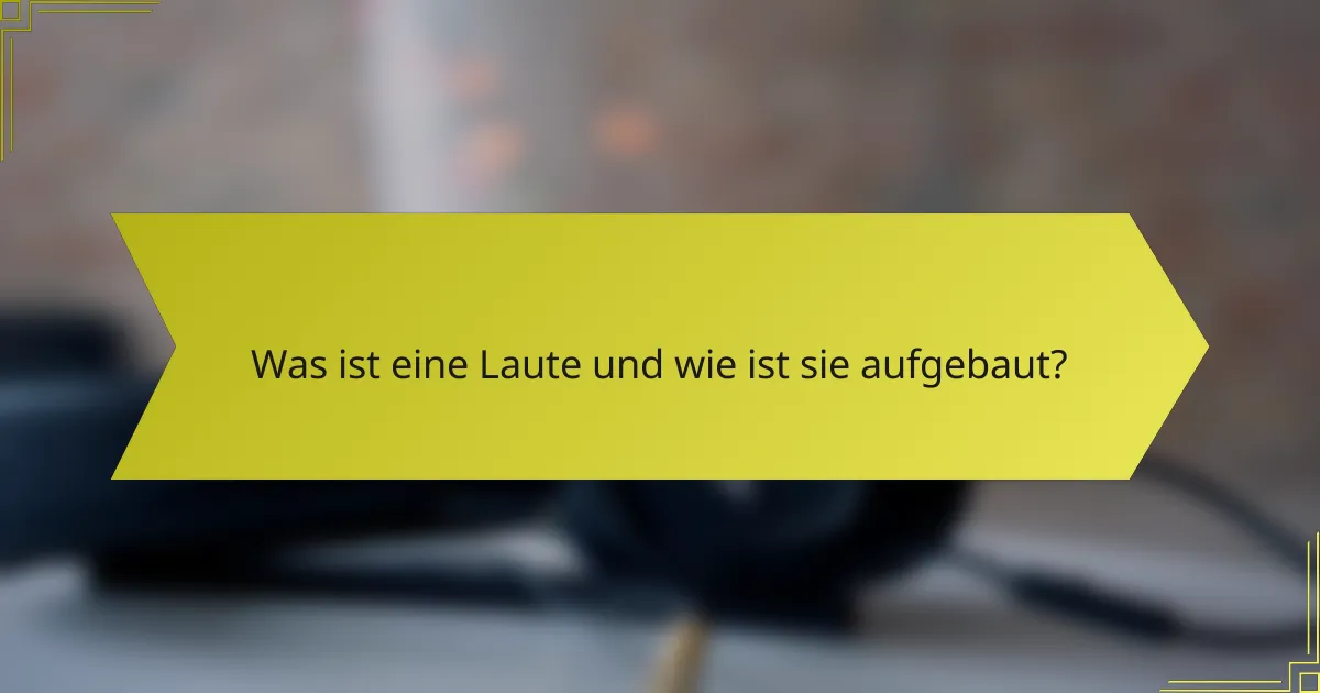 Was ist eine Laute und wie ist sie aufgebaut?