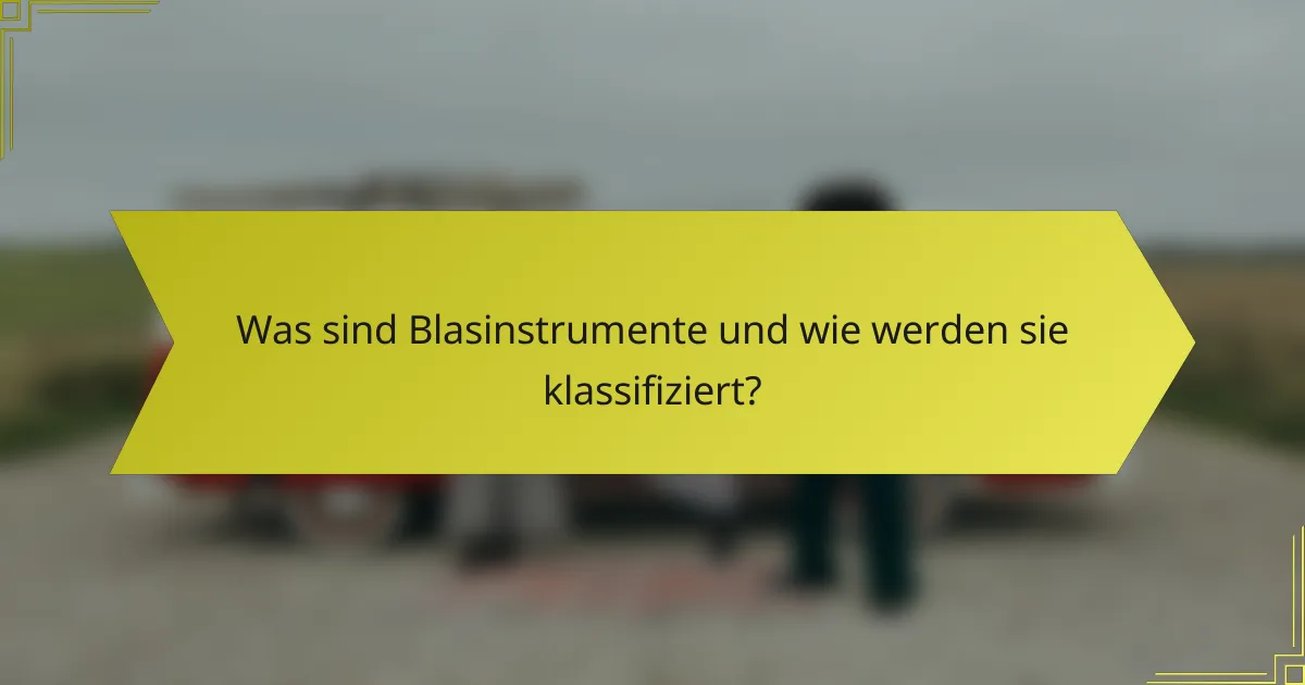 Was sind Blasinstrumente und wie werden sie klassifiziert?