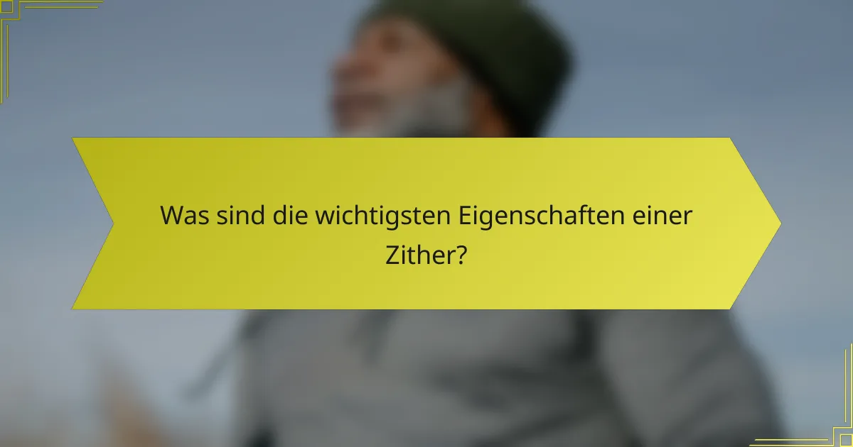 Was sind die wichtigsten Eigenschaften einer Zither?
