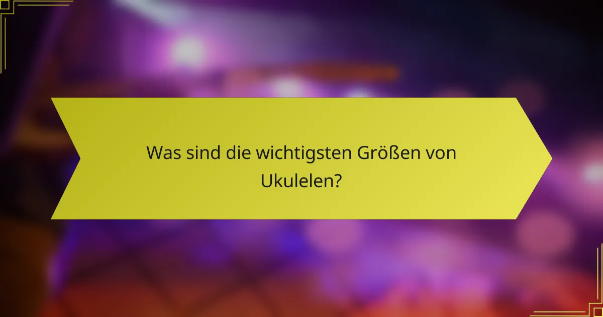 Was sind die wichtigsten Größen von Ukulelen?