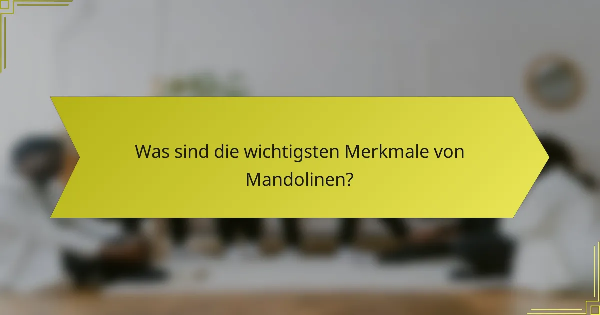 Was sind die wichtigsten Merkmale von Mandolinen?