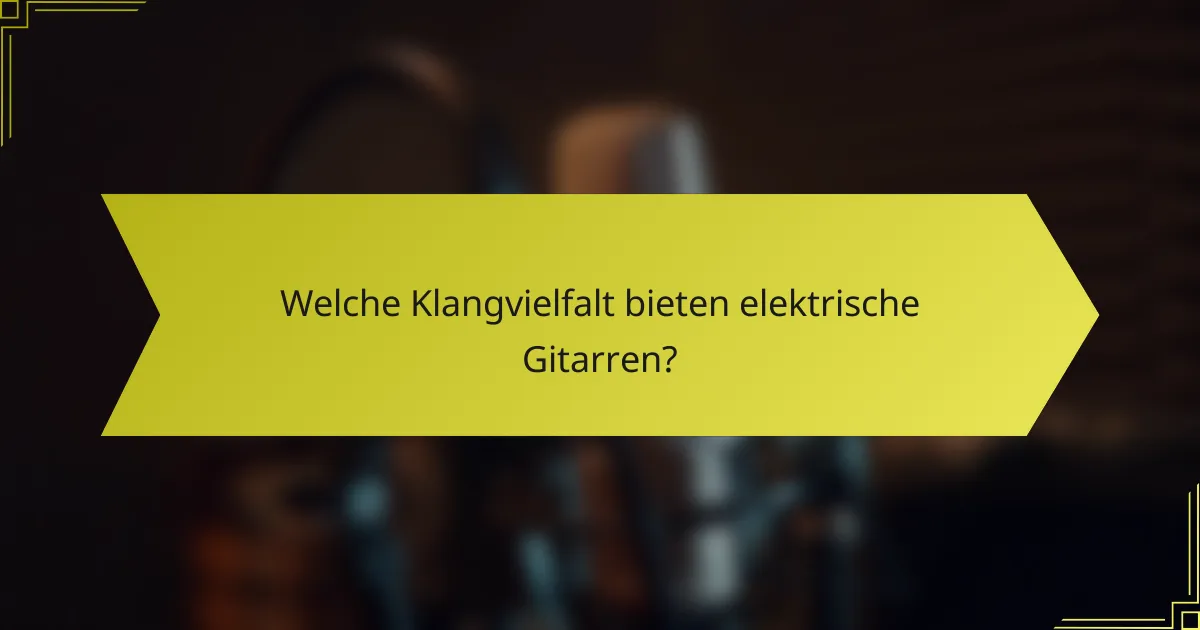 Welche Klangvielfalt bieten elektrische Gitarren?