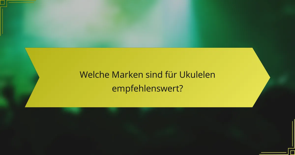 Welche Marken sind für Ukulelen empfehlenswert?