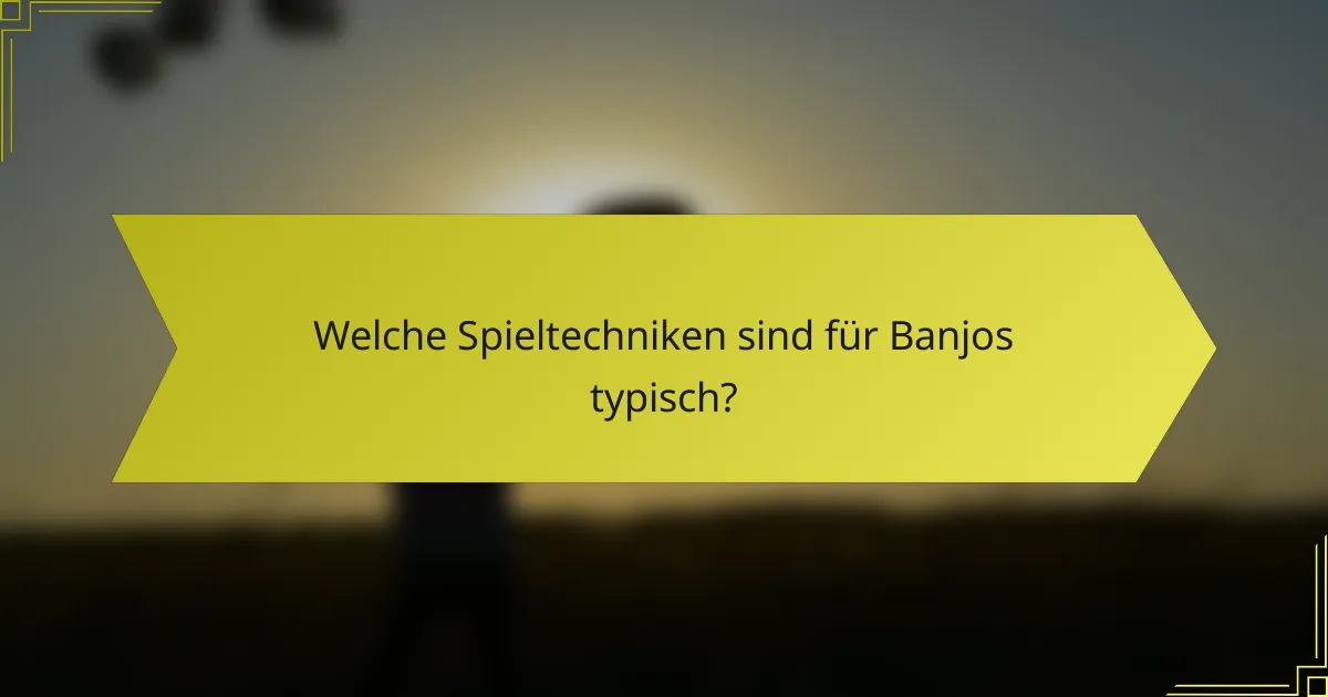 Welche Spieltechniken sind für Banjos typisch?