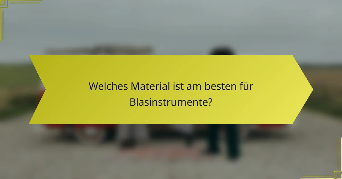Welches Material ist am besten für Blasinstrumente?