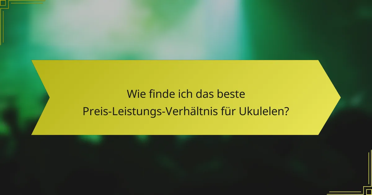 Wie finde ich das beste Preis-Leistungs-Verhältnis für Ukulelen?
