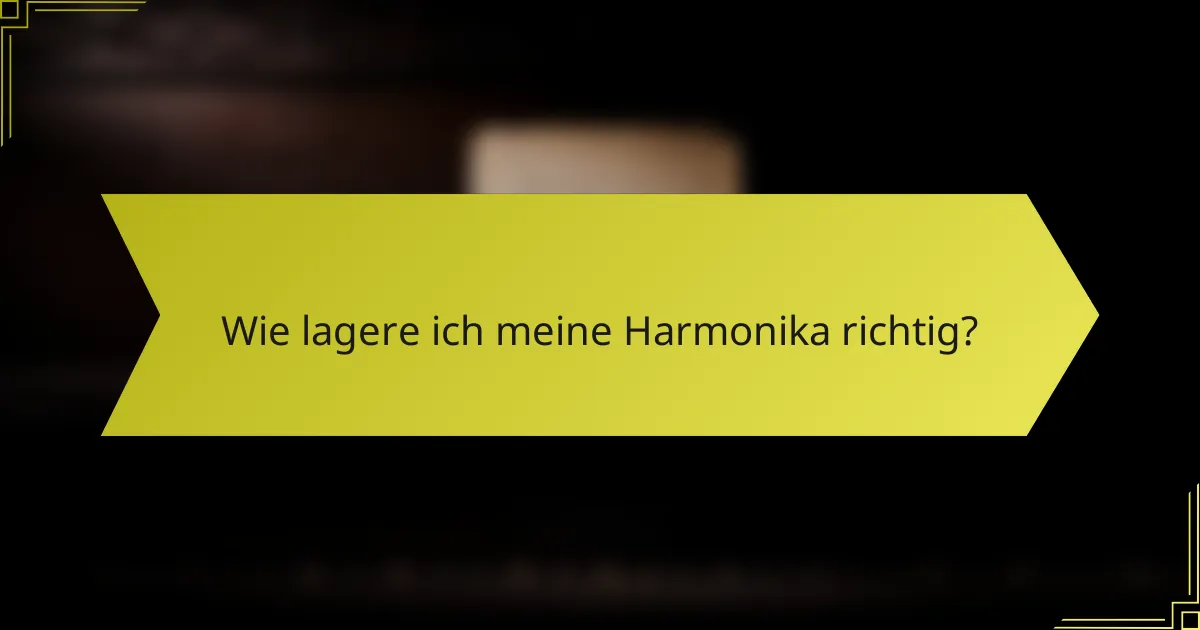 Wie lagere ich meine Harmonika richtig?
