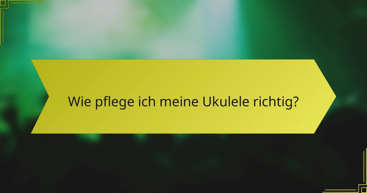 Wie pflege ich meine Ukulele richtig?