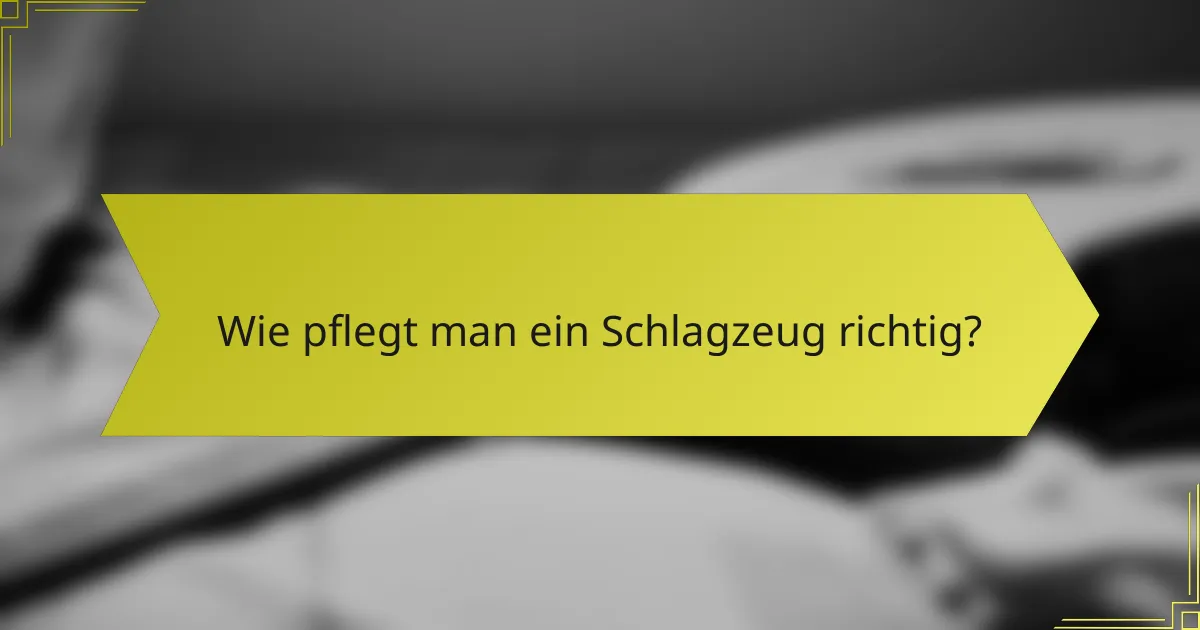 Wie pflegt man ein Schlagzeug richtig?