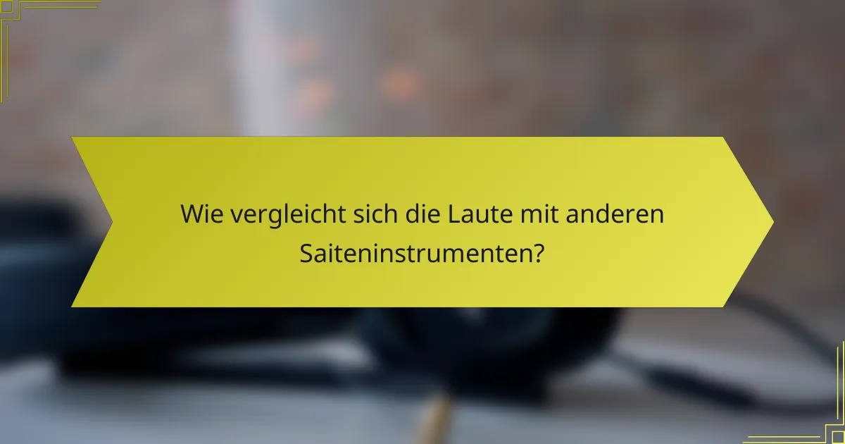 Wie vergleicht sich die Laute mit anderen Saiteninstrumenten?