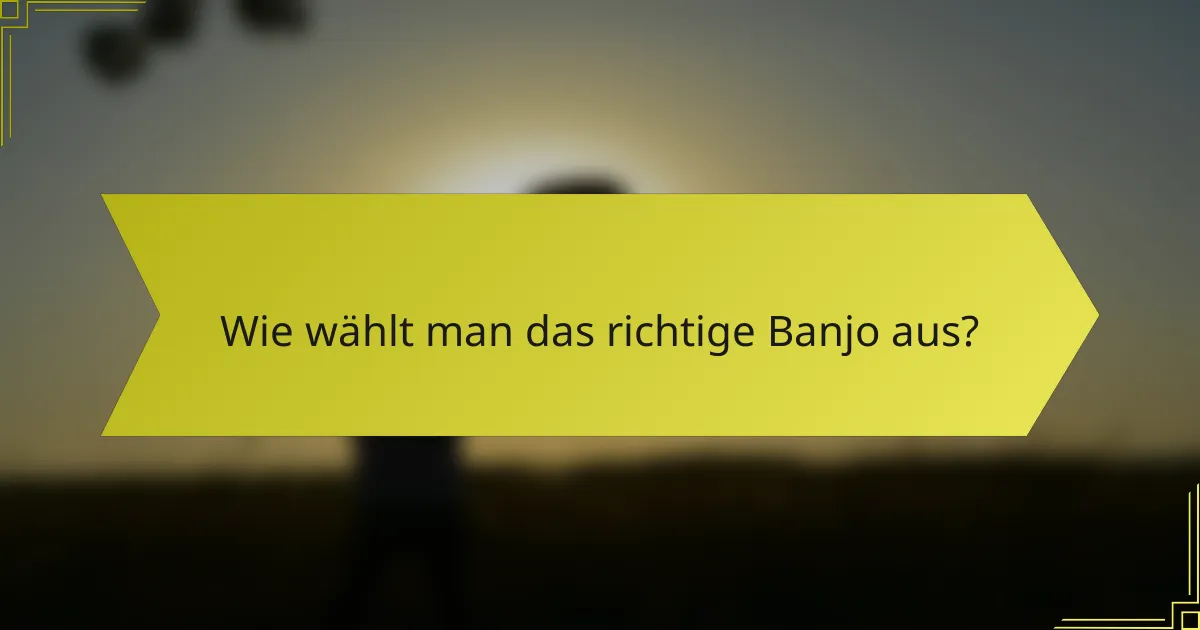 Wie wählt man das richtige Banjo aus?