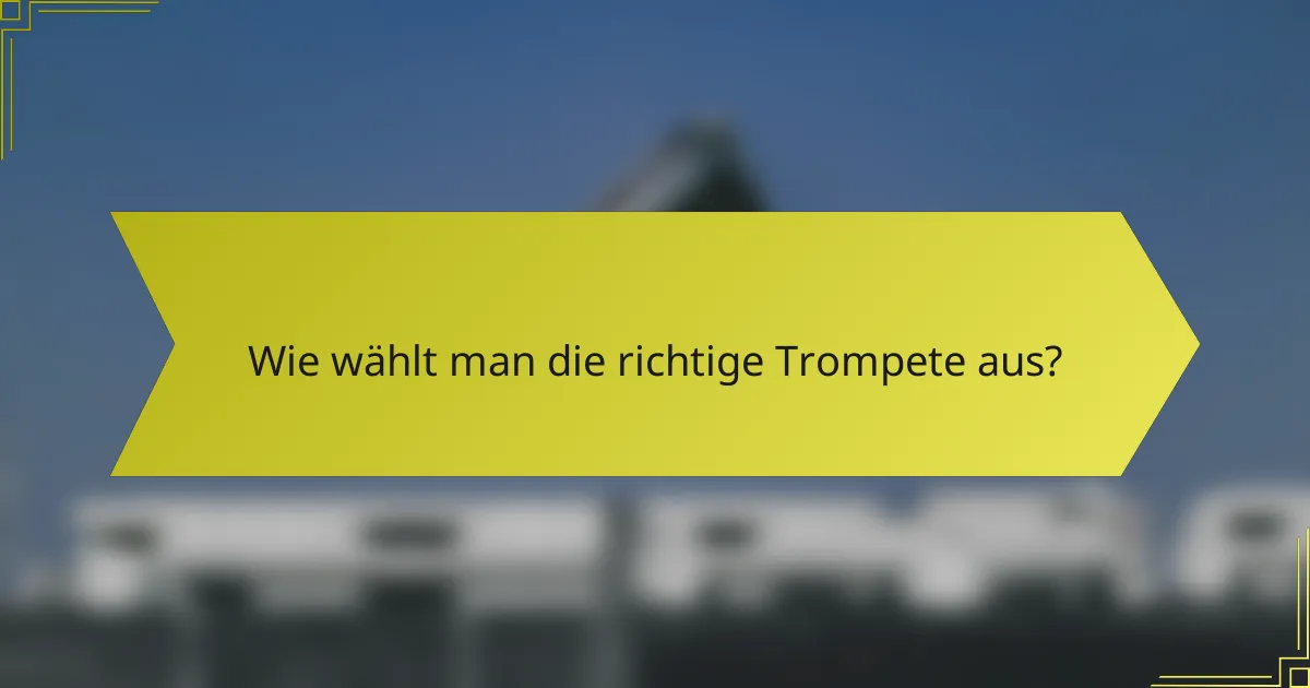 Wie wählt man die richtige Trompete aus?