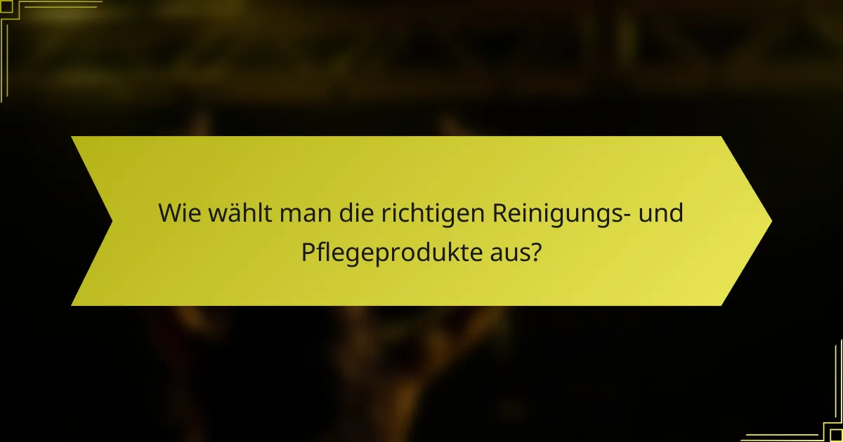 Wie wählt man die richtigen Reinigungs- und Pflegeprodukte aus?
